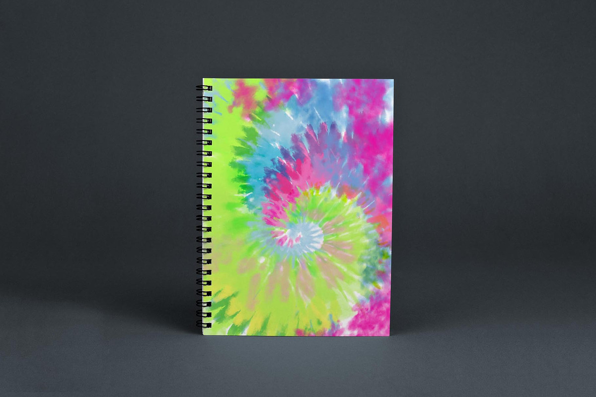 8 Neon Tie-Dye Spirals Backgrounds, a Pattern Graphic by The Gypsy Goddess (Photo 6 of 8)