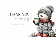 Cute Snowman, a Seasonal Illustration by CreationArt (Thumbnail 2 of 9)