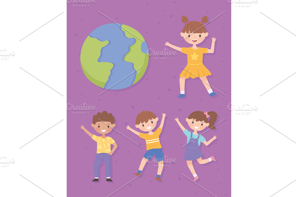 set of world and childrens, a Person Illustration by studiogstock