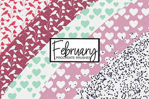 February Procreate Pattern Brushes