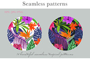 Tropical leaves and flowers, an Illustration by Julycolor (Thumbnail 7 of 10)