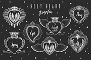 Holy heart.Graphic set.Update., a Decorative Illustration by Moonflora (Thumbnail 3 of 8)