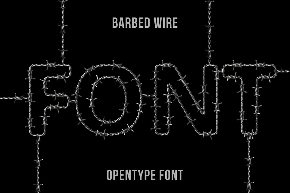 Barbed Wire Font, a Font by Handmadefont (Photo 1 of 9)
