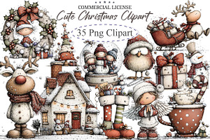 Cute Christmas Clip Art, an Illustration by designcity5