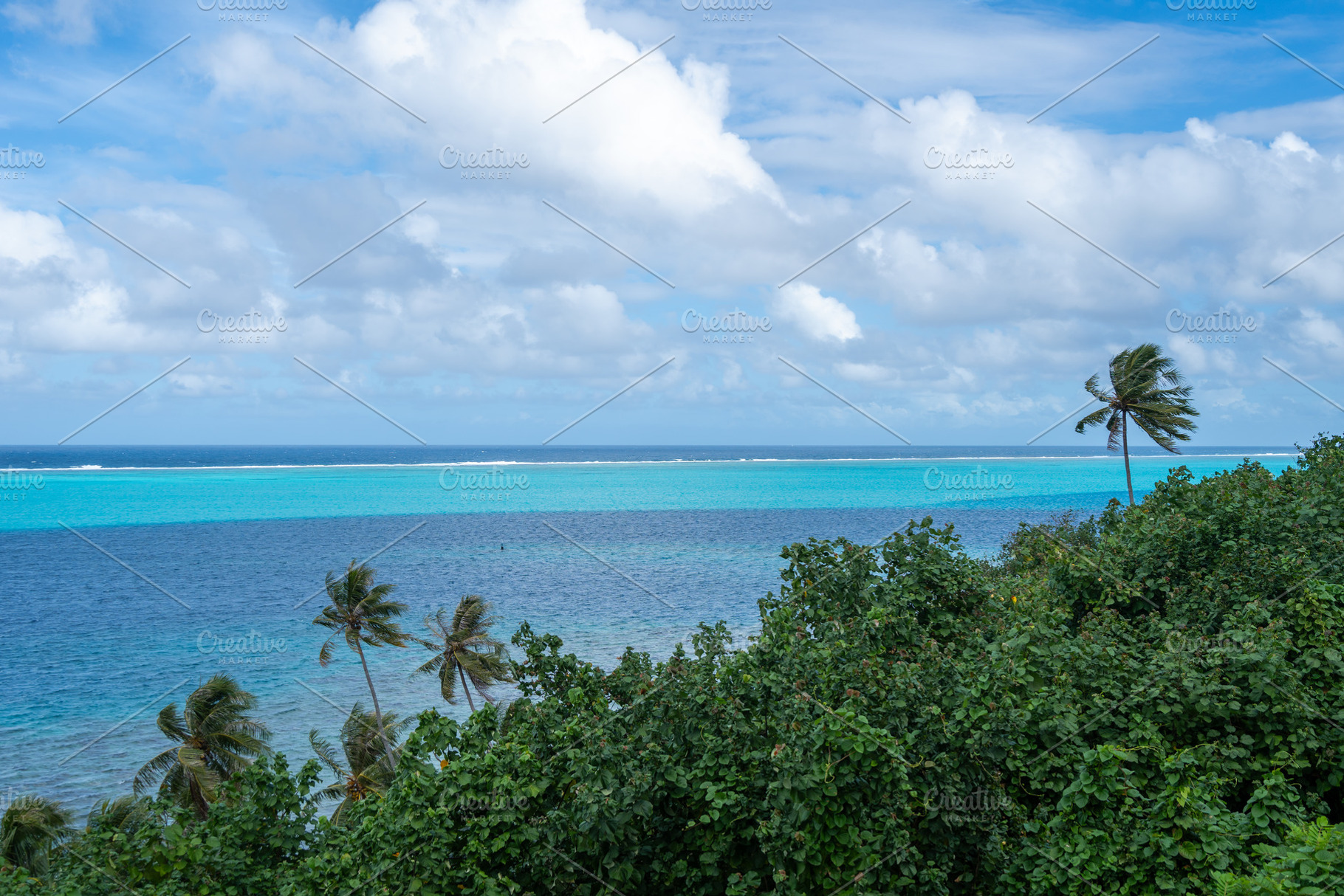 Panoramic view from Tefarerii viewpoint in Huahine, French Polyn, a Photo by GoodGoods