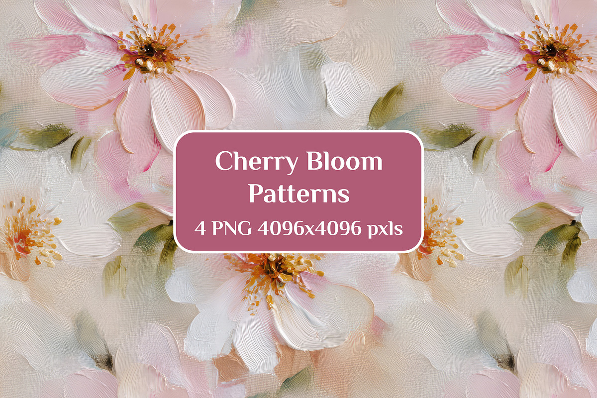 Spring Cherry Bloom Patterns Set, a Pattern Graphic by LoveDesignShop (Photo 1 of 7)