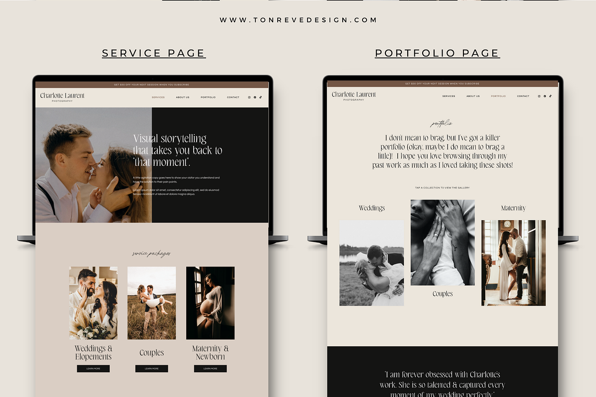 Website Template for Photographers, a Wix Template by Ton Rêve Design Studio (Photo 5 of 8)