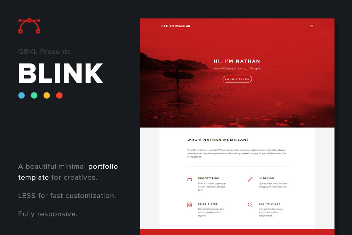 BLINK: HTML Portfolio (75% off), a HTML Template by QBKL (Photo 1 of 5)
