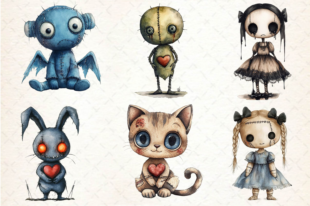 Halloween Gothic Voodoo Doll Clipart, an Illustration by Dream Creation (Photo 3 of 7)