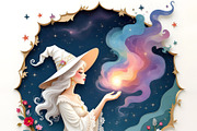 White Magic Witch, a Person Illustration by Sharon Schwalbe (Thumbnail 1 of 2)