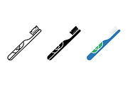 Toothbrush Hygiene Vector Icon Set, an Object Graphic by Artonix (Thumbnail 2 of 3)