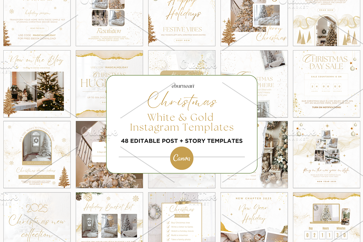 Christmas Instagram Templates Canva, a Social Media Template by Studio Eburnean (Photo 1 of 4)