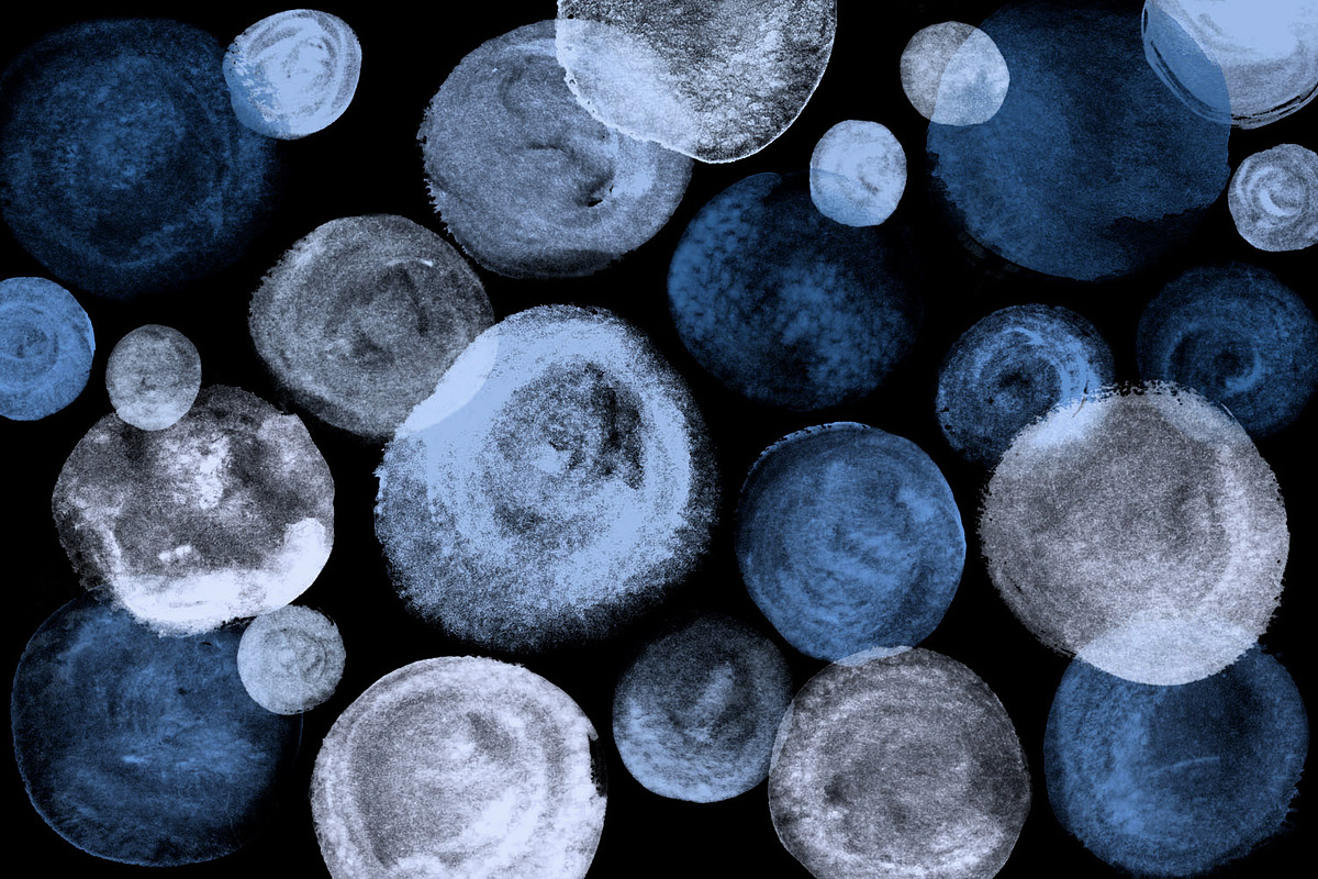 Blue Watercolor Circles, an Illustration by Digital Curio (Photo 3 of 3)