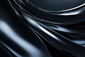 Abstract Black Flowing Metallic Waves, a Background Photo by Ales Munt