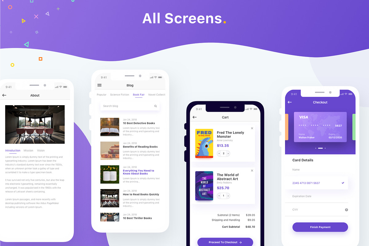 Bookly - iOS Sketch App Template, a Templates & Theme by Pentaclay (Photo 7 of 7)