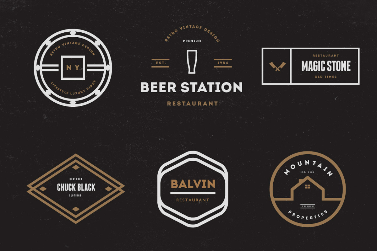24 Vintage Logos & Badges Bundle, a Branding & Logo Template by Design District (Photo 2 of 5)