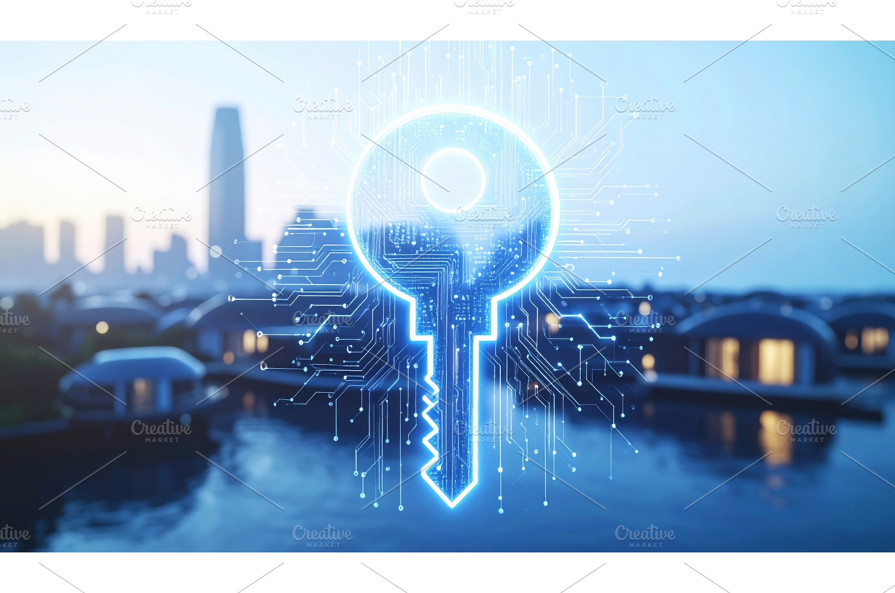 Futuristic key icon representing, a Technology Photo by Igor Tichonow
