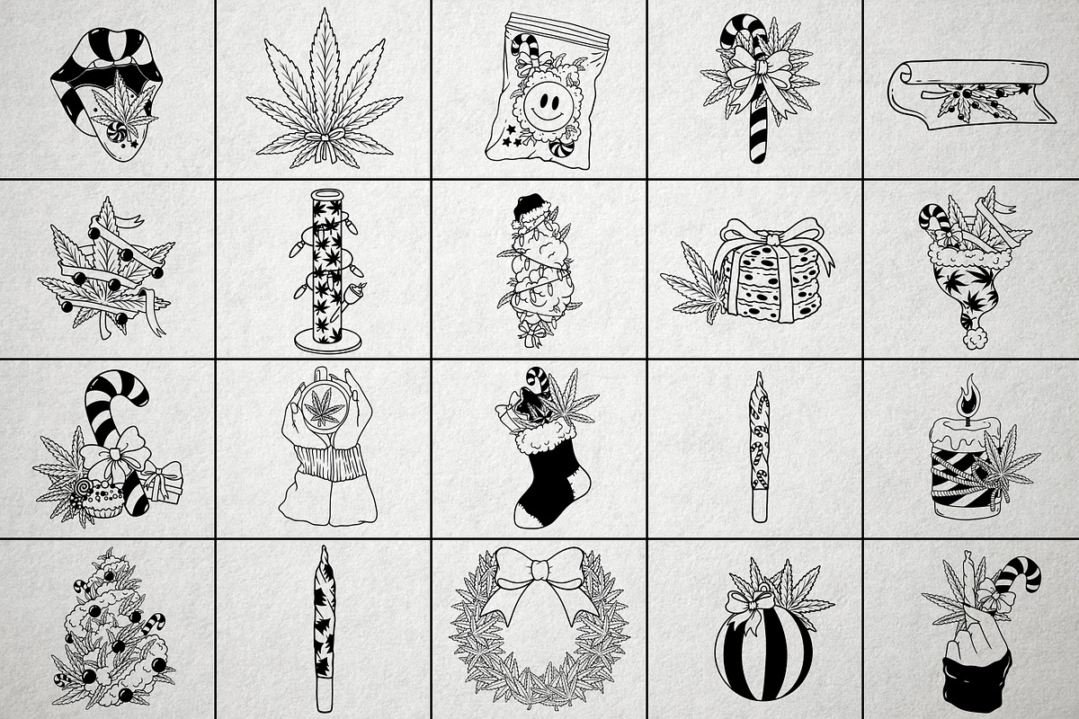 Christmas Cannabis SVG/PNG, an Object Graphic by SecondOfJuly (Photo 2 of 2)