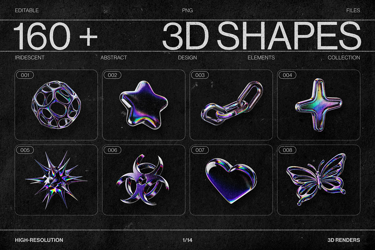 Chromatic Glass 3D Shapes Pack, an Object Graphic by Samolevsky (Photo 2 of 30)