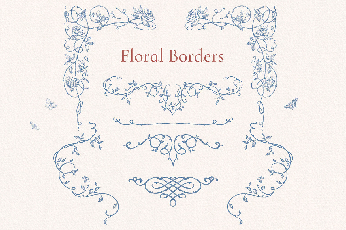 Midnight Roses, PNG Vintage Borders, a Decorative Illustration by Ekaproeka (Photo 4 of 7)