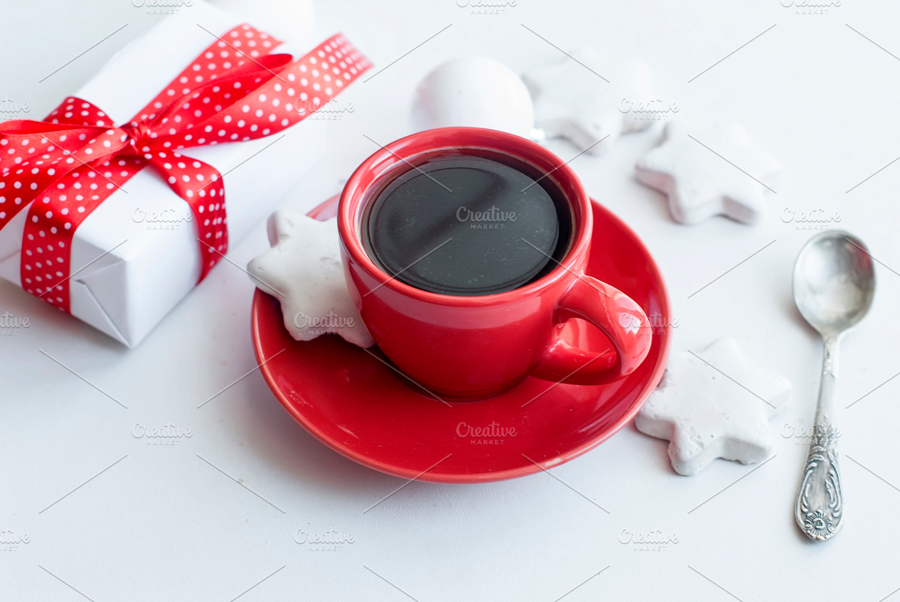 Cup of coffee christmas morning stock photo containing cup and coffee, a Food & Drink Photo by vimart
