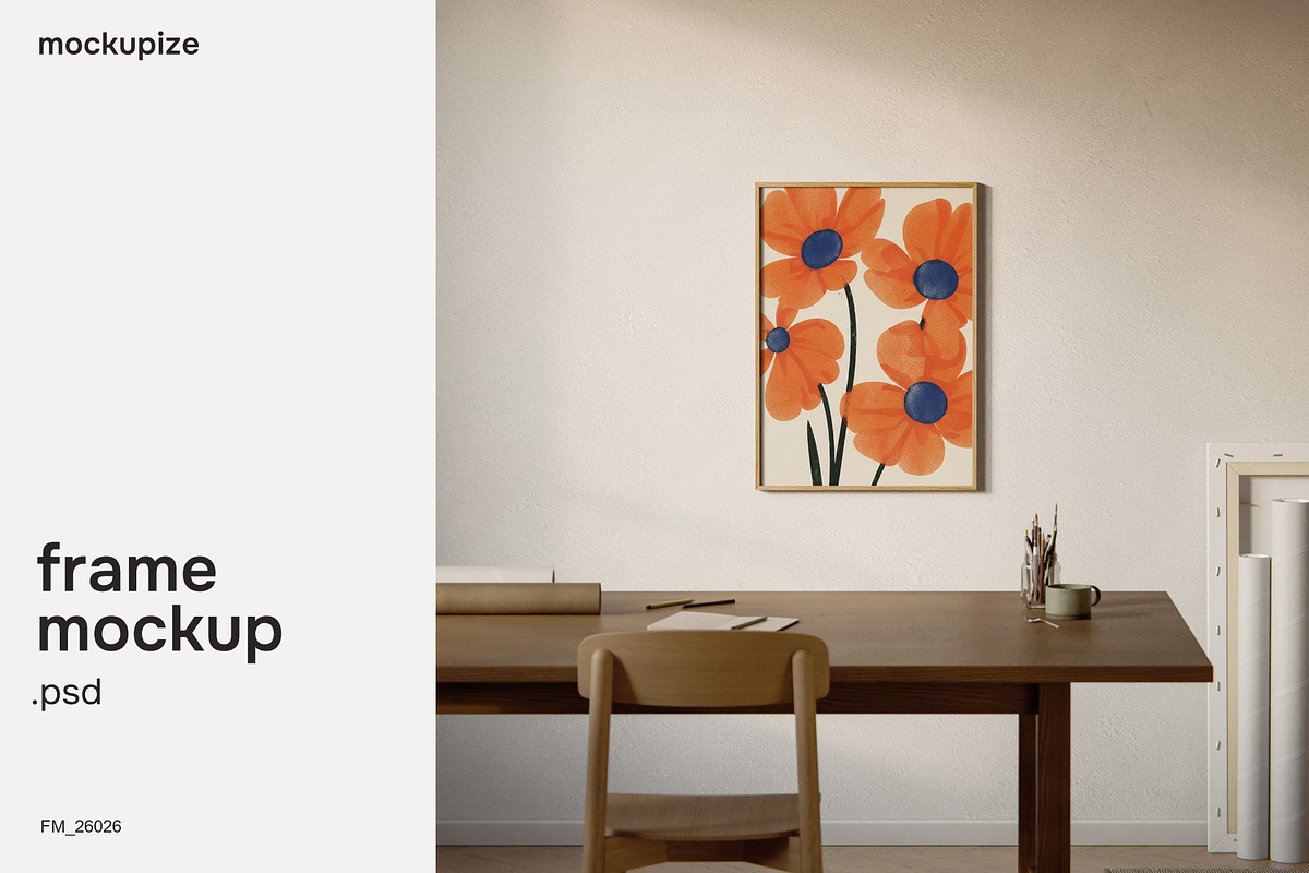 5x7 Art Desk Studio Frame Mockup, a Household Mockup by mockupize (Photo 1 of 7)