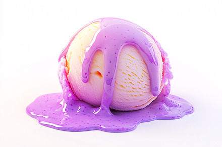 Melting purple ice cream on a plate, a Food & Drink Photo by Beautiful things