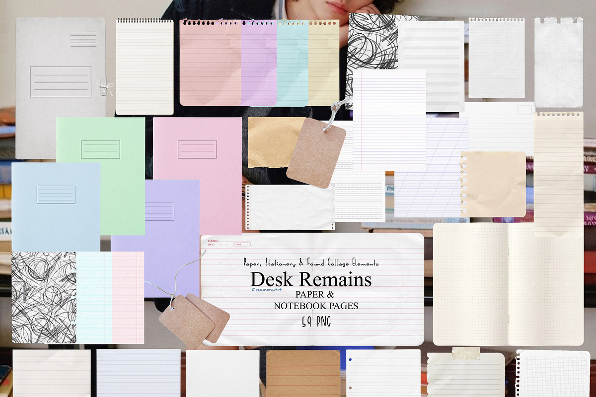 Desk Remains: Paper Collage Elements, an Object Graphic by DreamoraArt (Photo 7 of 11)