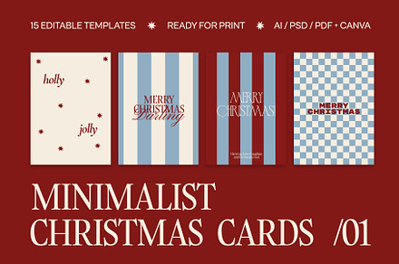 Minimalist Christmas Cards Templates, a Card Template by Orca Design