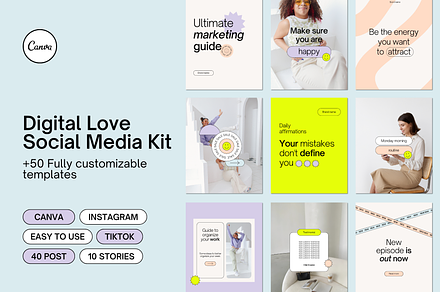 Digital Love | Social Media Kit, a Social Media Template by Mila Estudio