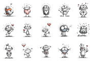 Whimsical Cute Valentines Monster Cl, an Illustration by designcity5 (Thumbnail 3 of 5)