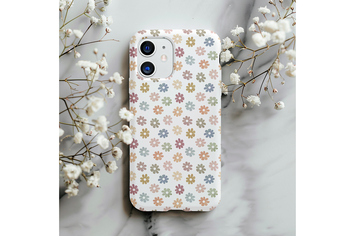 Vintage Watercolor Daisy Pattern, a Pattern Graphic by OwlAndFern (Photo 12 of 13)