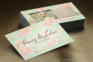 Vintage Floral Business Card PSD