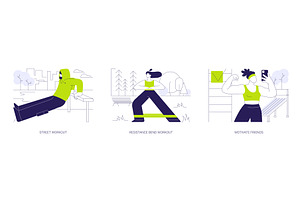 Fitness training isolated cartoon, a Person Illustration by Visual Generation