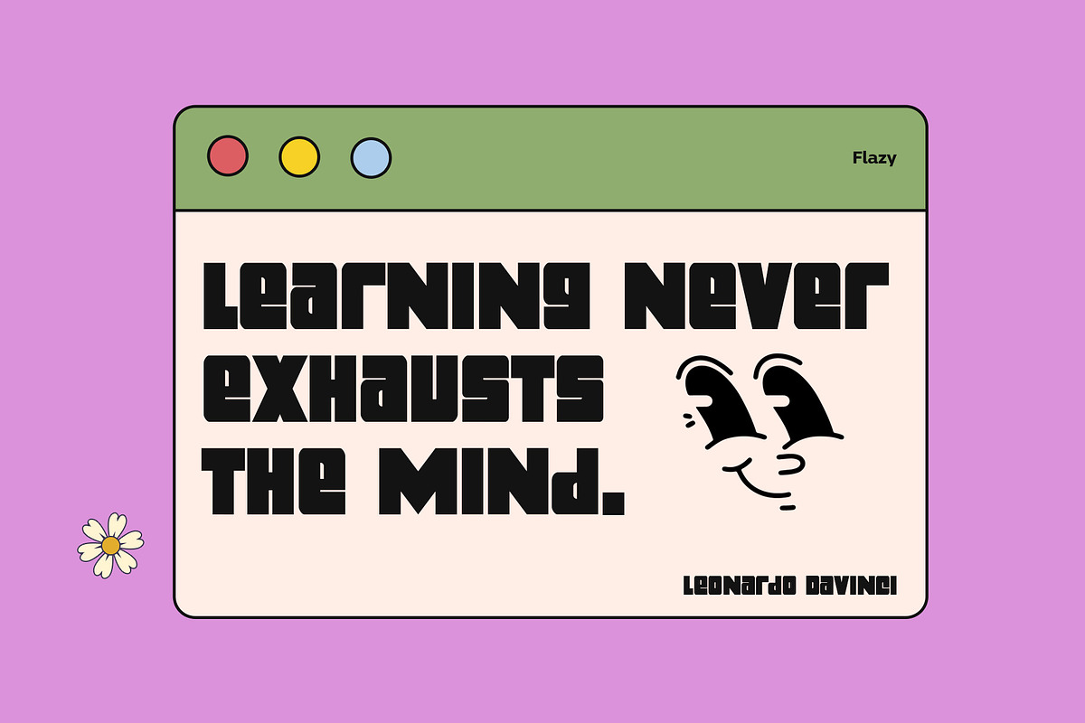 Flazy Display Font, a Font by Ryan Rivaldo Vierra (Photo 6 of 6)