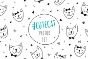 Cute cats: 2 patterns + 2 cards, a Texture Graphic by redcollegiya design (Thumbnail 1 of 4)
