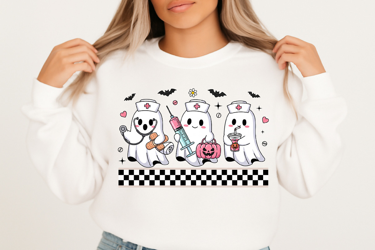 Cute Pink Halloween Nurse Ghost Png, an Illustration by Libby Wishes (Photo 5 of 8)