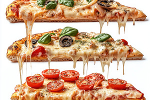 Set of delicious tasty a slice of pi, a Food & Drink Photo by Pixeness Studio