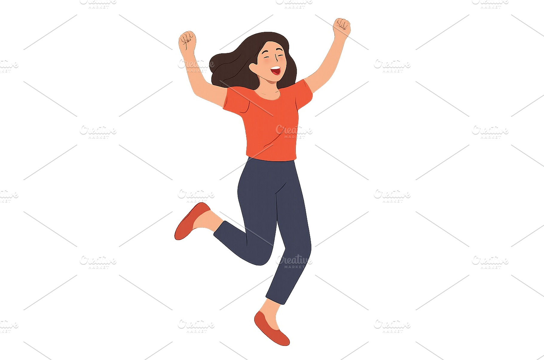 Joyful woman jumping with excitement, a Nature Photo by ZinetroN