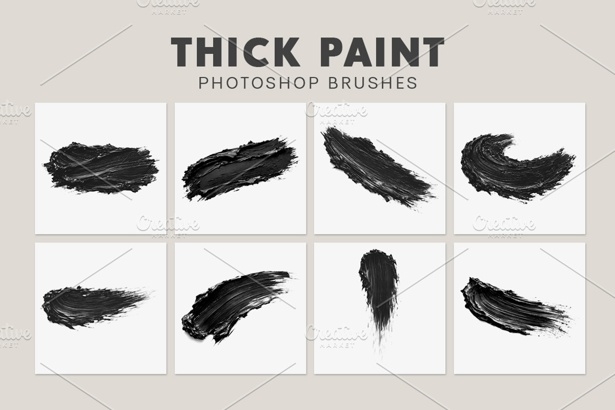 Thick Paint Strokes Brushes, a Brush Add-On by AB-TheDesigner (Photo 2 of 4)