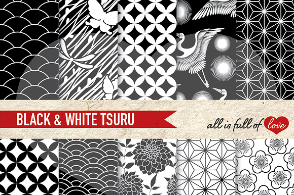 Black Japan Background Patterns preview 2