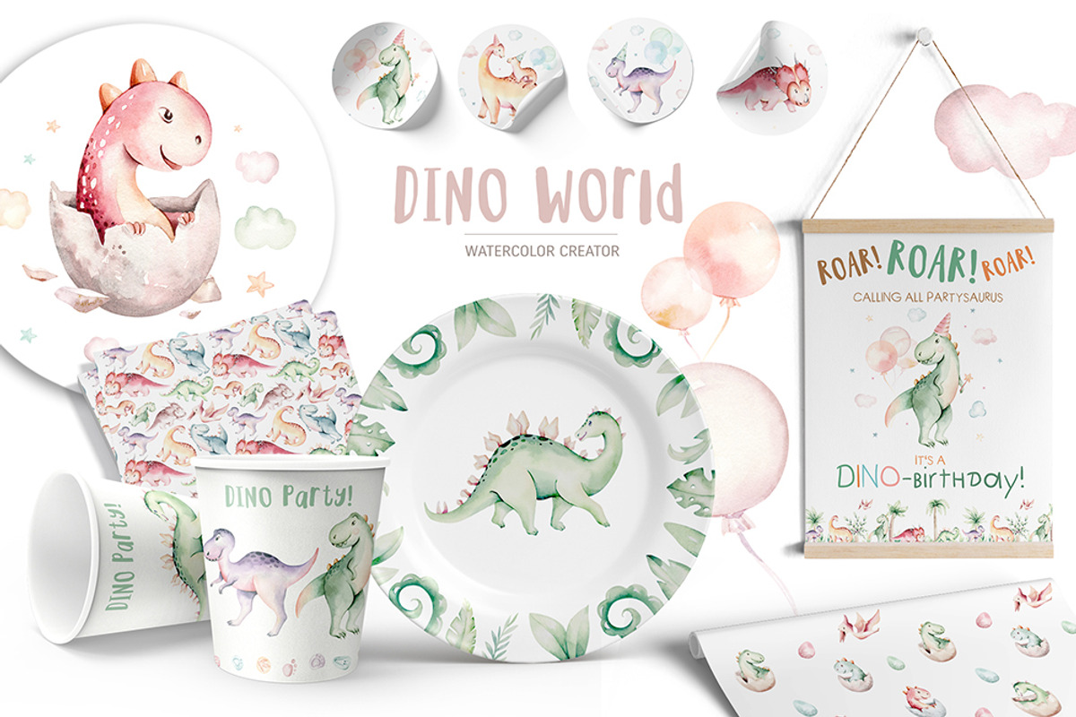 Dino world! Cute dinosaur set, an Animal Illustration by Peace ART (Photo 5 of 14)