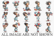 Whimsical 4th of July Girl Clipart, a Seasonal Illustration by Canvas Craft (Thumbnail 4 of 10)