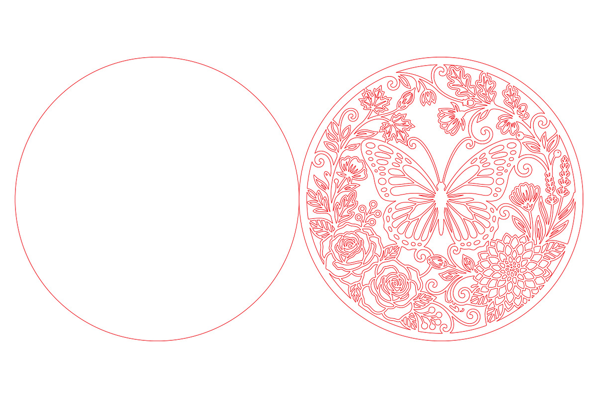 Butterfly Floral SVG Laser Cut File, an Object Graphic by DreamCafeArt (Photo 3 of 3)