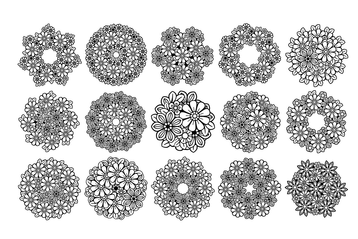 Floral Mandala Bundle, a Decorative Illustration by Elinorka (Photo 3 of 11)