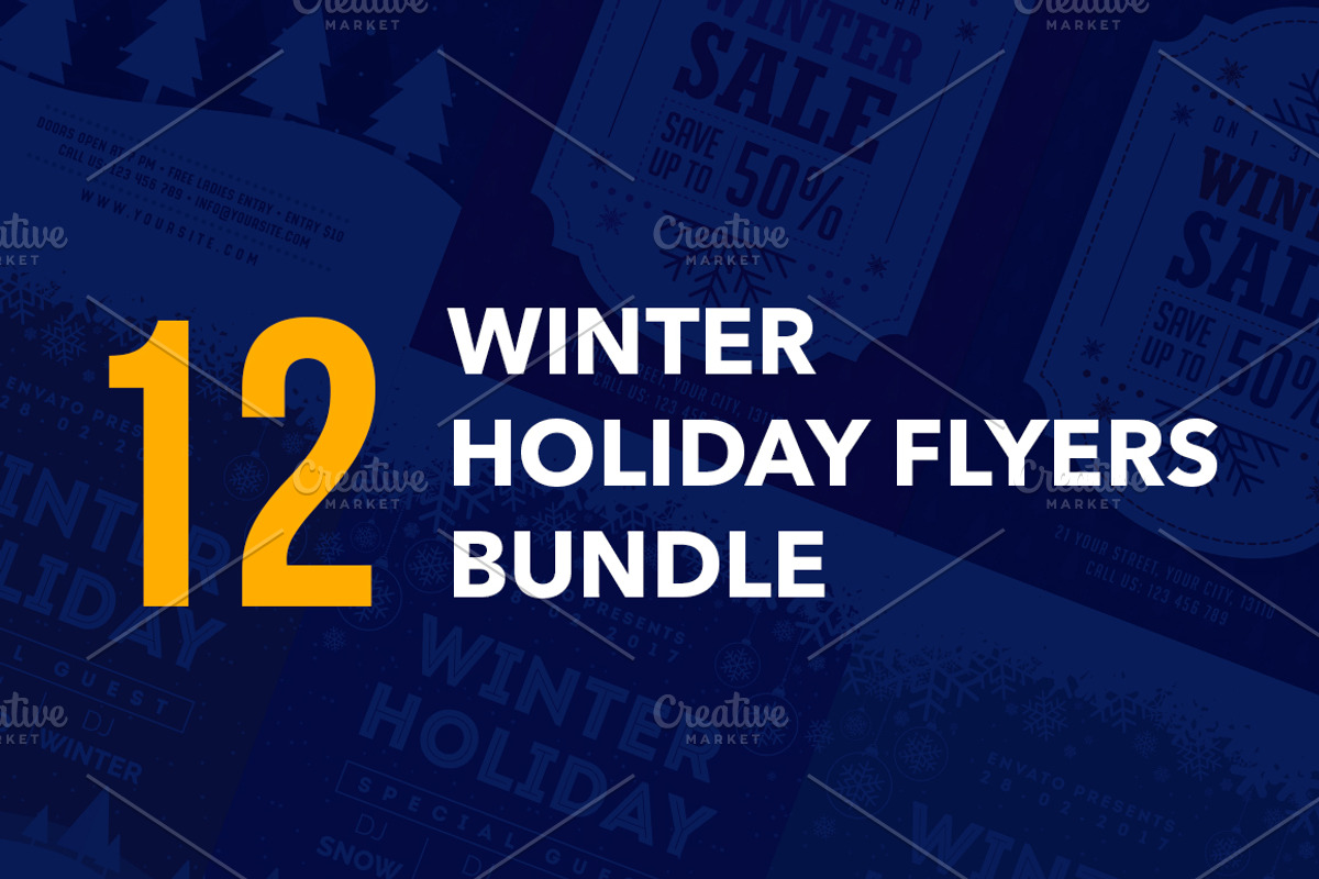 Winter Holiday Flyers Bundle, a Flyer Template by Rafoz (Photo 1 of 6)
