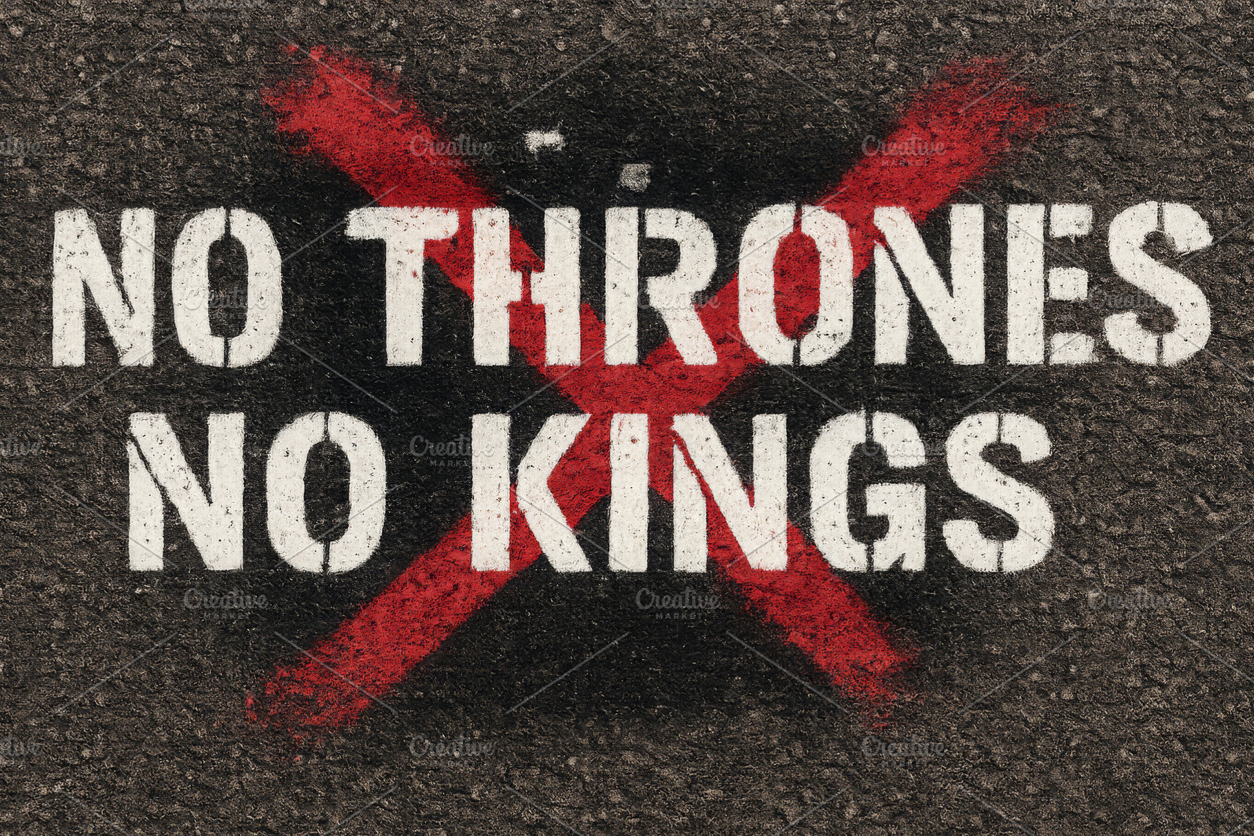 Street art protest message against a, a Photo by Dvoevnore photos