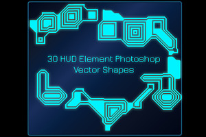 30 HUD Elements Photoshop Shapes