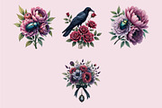 Gothic Garden Floral Clipart PNG, an Object Graphic by Printable Pretty Studio (Thumbnail 5 of 5)