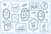 Blue coastal line art, sea clipart, an Object Graphic by Tani Kuzminka (Thumbnail 10 of 13)